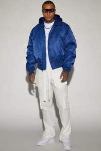 Chaquetas de vuelo acolchadas con bordado OEM personalizado, chaqueta bomber funcional con bolsillos tipo cargo, mangas largas, nailon, poliéster, chaqueta MA1 - Product Image 2