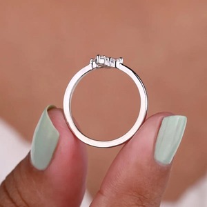 14k <b>White</b> <b>Gold</b> <b>Cross</b> Ring Lab Grown Diamond 0.50 CT Round Brilliant Cut IGI Certified Luxury - Product Image 2