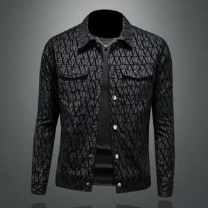 เสื้อแจ็คเก็ตผู้ชายสีดำหนัง PU ทรงเข้ารูปสไตล์มอเตอร์ไซค์ ซิปด้านหน้า แขนยาว กันน้ำ กันลม ระบายอากาศได้ดี สไตล์สตรีทแวร์ - Product Image 2