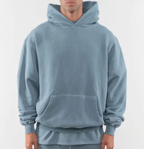 เสื้อฮู้ดผู้ชายสีเบจ ผ้าฟลีซคอตตอน 100% มีกระเป๋าหน้า ทรงปกติ แห้งเร็ว เหมาะสำหรับฤดูหนาว สไตล์ล้ำสมัย - Product Image 3