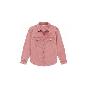 Camisa de Mezclilla para Hombre, Manga Larga, Corte Regular, Color Sólido, Estilo Casual, Cuello Clásico, Algodón Lavado - Product Image 4