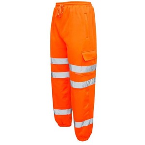 Pantalon de travail haute visibilité, pantalon cargo réfléchissant orange haute visibilité, pantalon de travail en polaire résistant pour hommes - Product Image 1