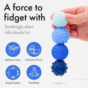 Fidget Spinner Magnetico in Silicone con Sfere, Divertente e Antistress per Adulti, con Fossette e Onde Texturizzate, Allevia Stress e Ansia - Product Image 3