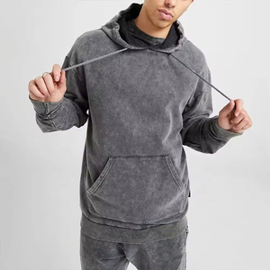 Conjunto Deportivo Informal con Capucha y Cordón Ajustable para Hombre, Ligero, de Forro Polar, para Invierno, 100% Algodón, con Lavado Ácido en las Mangas, Personalizado por el Fabricante - Product Image 6