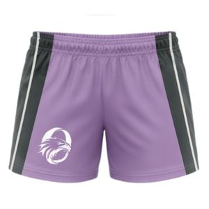 Pantalones Cortos de Netball Sublimados Unisex en Gris Lavanda, Ropa Deportiva de Poliéster Ligera con Paneles Laterales para Entrenamiento y Partidos - Product Image 1