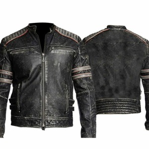 Moto Racer Retro Distressed Genuine Leather <b>Jacket</b> Men Motorcycle <b>Biker</b> <b>Jacket</b> - Product Image 1