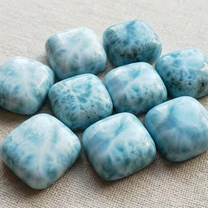Larimar Natural de Primera Calidad, Cabujón de 6 mm, Color Azul Caribe, Gema Suelta para Anillos y Colgantes de Diseño - Product Image 1