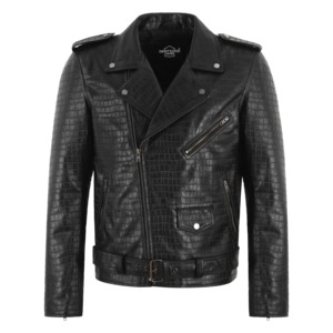 Chaqueta de Cuero con Grabado de Cocodrilo de Alta Calidad, Chaqueta de Motero de Cuero Genuino, Ropa Exterior de Lujo para Hombre, Hecha a Medida, Venta al Por Mayor - Product Image 6