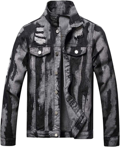 Chaqueta de Mezclilla para Hombre al por Mayor, Casual, de Color Sólido, Cierre de Botón, Corte Ajustado, Prenda Exterior de Algodón, Abrigo de Moda de Alta Calidad - Product Image 1