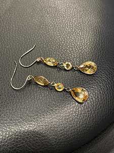 Citrine Drop <b>Earrings</b> Sterling Silver <b>Earrings</b> November Birthstone Women Jewelry <b>Handmade</b> <b>Earrings</b> Gift For Her Elegant Fashion - Product Image 2