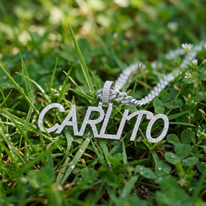 Collier Pendentif Personnalisé en Argent 925 avec Initiale Cursive ou Bloc de Lettres, Diamant de Laboratoire, Cadeau Idéal pour les Fêtes - Product Image 6