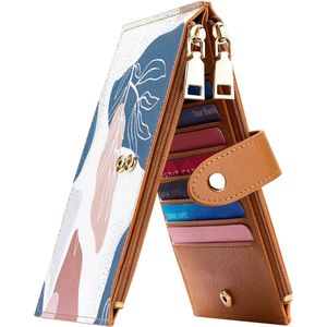 Portefeuille multi-cartes RFID de grande taille pour femmes, avec poche zippée, porte-cartes de crédit - Product Image 1