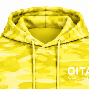 <b>Yellow</b> Camo Winter Pullover <b>Hoodie</b> Men Custom Camouflage Printed Fleece Breathable Kangaroo Pocket Long Sleeve Casual Sportswear - Product Image 3