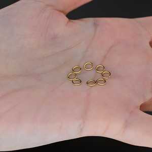 Anillas Abiertas de Oro Amarillo Sólido de 14K, 3.5MM, Calibre 22 (10 Piezas), Accesorios y Componentes para Joyería - Product Image 6