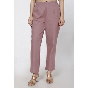 Nouveau pantalon coupe bootcut taille haute élastique en coton et lin de couleur unie pour femme, grande taille, vente chaude - Product Image 4