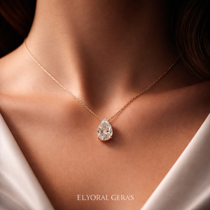 สร้อยคอเงินแท้ชุบทอง 10K ประดับมุกทรงลูกแพร์ 2 กะรัต เกรด AAAA |   แหวนแต่งงานหรูหราสำหรับผู้หญิง ประดับเพชรเม็ดเดี่ยวที่ได้รับการรับรองจาก IGI - Product Image 3