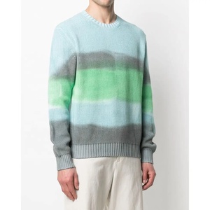 Pull en laine/acrylique uni pour homme, bleu clair, vert, gris, manches longues, séchage rapide et respirant, vêtements d'hiver - Product Image 1