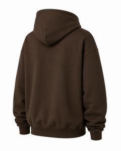Sweat-shirt à capuche unisexe oversize en polaire marron uni, style décontracté avec poches, pull-over pour l'automne, hoodie unisexe avec LOQ MOQ Streetwear - Product Image 5
