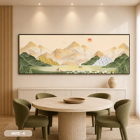 Peinture murale paysagère en soie de qualité supérieure, modèle exquis NUI3 - 4, œuvre d'art faite à la main, décoration moderne pour la maison, marque HALO, fabriqué au Vietnam