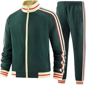 ชุดวอร์มสีเขียวแบบ unisex แขนยาว ซิปคอตั้ง ลายทาง สปอร์ต ระบายอากาศได้ดี ผลิตจากโพลีเอสเตอร์ เหมาะสำหรับฤดูใบไม้ร่วง ทรงปกติสำหรับผู้ใหญ่ - Product Image 3