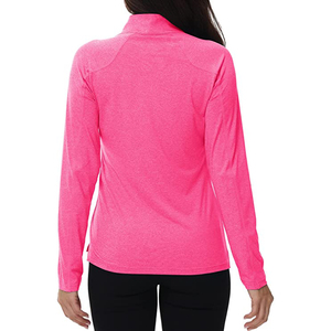 Pink Stretchy High Quality <b>Compression</b> MMA Rash Guard Custom Made Zip Short Sleeve Women's 160g Fabric Eco-Friendly Breathable - Product Image 4