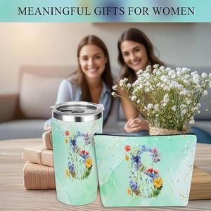 Bicchiere Personalizzato da 20 oz con Monogramma, Regalo di Compleanno per Donne, Regalo di Natale per Moglie o Fidanzata - Product Image 5