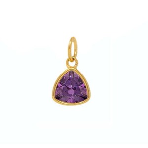 Pendentif en quartz grenat en forme de triongon plaqué or, serti clos, avec pierre précieuse facettée, bijou minimaliste pour femme, vente en gros - Product Image 5