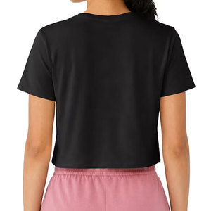 <b>Aesthetic</b> New Crop <b>Top</b> Mockup Everyday Casual Soft Pink Cropped T-Shirt Product Photo Trendy Branding Cropped T-Shirt - Product Image 6