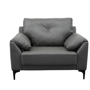 Sofá Moderno de 1 Plaza Tapizado en Cuero con Estructura de Madera, Respaldo Acolchado y sin Brazos para Sala de Estar - Product Image 2