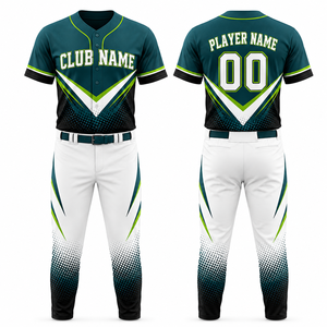 Ensemble d'uniformes de baseball personnalisés pour hommes, manches courtes, jersey en polyester sublimé, respirant, coupe régulière, toutes saisons - Product Image 1