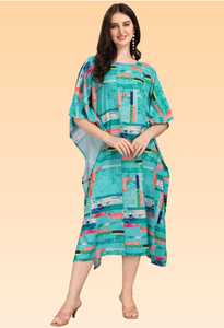 Robe kaftan élégante pour femme – Kaftan de plage imprimé coupe ample pour la collection d'été. - Product Image 2