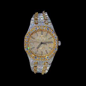 Reloj Mecánico de Lujo para Hombre, de Acero Inoxidable, con Diamantes Simulados, Cristal VVS Moissanite, Resistente al Agua 3BAR, 42mm - Product Image 1