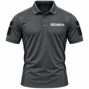 Polo de sécurité pour hommes de haute qualité, séchage rapide, empiècements latéraux en mesh, manches avec patch, couleur unie, logo personnalisé, polyester/coton, tout inclus - Product Image 1