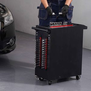 Set di 3 Organizzatori per Chiavi a Bussola in Alluminio, 1/4" 3/8" 1/2 Metrico SAE, con Rotazione a 360° per Riparazione Auto - Product Image 5