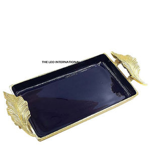 Plateau carré en acier inoxydable et verre miroir avec poignées en corde, finition polie brillante et design créatif - Product Image 6