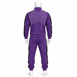 Ensemble de survêtement de jogging 2 pièces en coton imprimé coupe-vent à capuche de haute qualité, style streetwear color block - Product Image 6