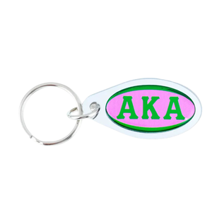 Pink and Green Oval Acrylic Keychain Custom Logo Key Ring Lightweight Acrylic Pendant <b>Bag</b> <b>Charm</b> Promotional Gift Accessory - Product Image 2