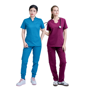 VN SUPPLIERS จำหน่ายชุดพยาบาลผู้หญิงที่ใส่สบาย/ใช้งานได้ดีที่สุด ชุดกระโปรงพยาบาลสำหรับโรงพยาบาล เสื้อสครับสีขาวมีลาย  ขั้นต่ำในการสั่งซื้อน้อย - Product Image 1