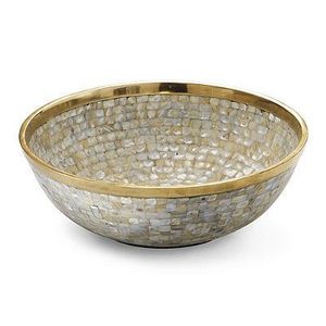 Brass Moulding Design of Mother of Pearl Inlay Bowl Wooden Bowl MOP Bowl Serving Bowl Inlay Bowl at factory wholesale Price - Product Image 1