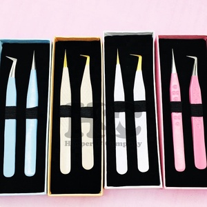 Pince à épiler vison haut de gamme pince à épiler d'extension de cils en acier inoxydable boîte à cartes coeur Plasma pointe pointue Logo quantité minimale de commande durable - Product Image 3