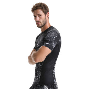 T-shirt de compression athlétique à manches longues pour homme, imprimé numérique OEM, respirant, antibactérien, écologique, 220g - Product Image 3
