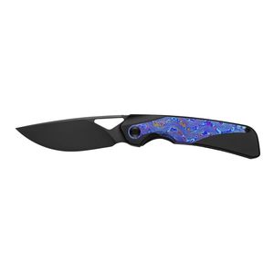 Couteaux de poche pliants de Noël uniques avec manche à motif festif flocon de neige, canne à sucre et clochette, lame de coupe tranchante et dorée - Product Image 1