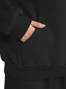 New Design Female Two Piece Sweat <b>Set</b> Long Sleeve Hoodie and Jogger Trousers Fashion Streetwear Comfortable Winter Outfit - Product Image 6