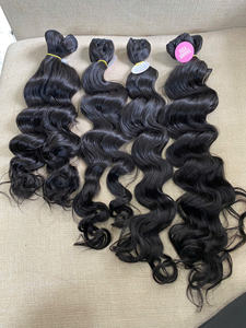 Vierge cambodgienne Remy fermeture naturelle vague Extensions naturel noir non traité brut doux main se sentant lâche cheveux humains - Product Image 4