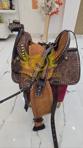 Nouvelle Selle de Cheval Western en Cuir Véritable, Design Rustique avec Clous en Cuivre, Portable, pour Dressage, Fabrication Personnalisée sur Mesure - Product Image 2