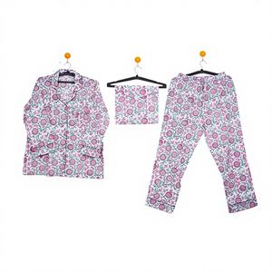 Conjunto de Pijamas de Mujer de Manga Larga con Estampado Floral, Diseño Elegante y Vintage de la Mejor Calidad, Tela de Algodón Suave y Transpirable - Product Image 1