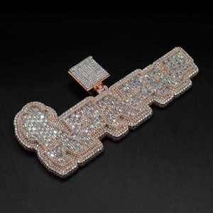 จี้เงินแท้ S925 คุณภาพสูง สไตล์ฮิปฮอป ประดับเพชรโมอิสซาไนต์ VVS รูปตัวอักษร ดีไซน์หรูหรา สำหรับโอกาสพิเศษ เช่น วันครบรอบ - Product Image 1