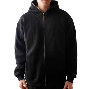 Sweat-shirts à capuche surdimensionnés personnalisés avec logo, fermeture éclair et strass de haute qualité pour hommes, vente en gros - Product Image 4