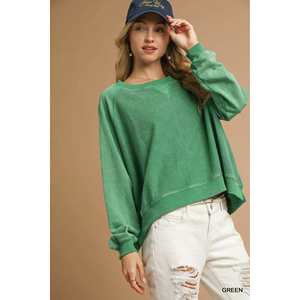 Umgee Sweat à capuche pour femme Mineral Wash French Terry Sweatshirt - Product Image 5
