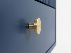 PKP FURNITURE Eco-Friendly Comfortable Modern <b>2</b>-<b>Drawer</b> <b>Chest</b> Navy Blue Midcentury Bedroom Furniture with Gold Knobs and Legs - Product Image 6